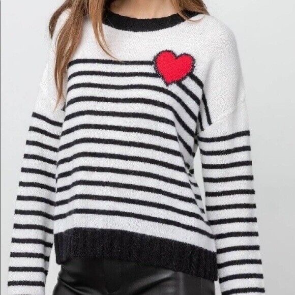 Rails Sweaters - RAILS | Perci Heart Jumper In Bretton Heart Stripe
